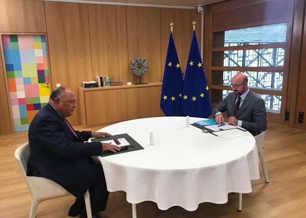 وزير الخارجية يلتقي رئيس المجلس الأوروبي