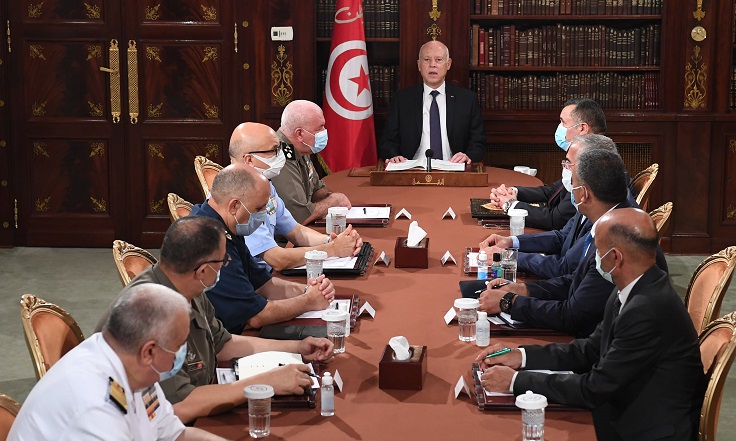 اجتماع القيادات العسكرية والأمنية التونسية برئاسة قيس سعيد