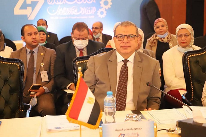 وزير القوى العاملة محمد سعفان خلال فعاليات المؤتمر