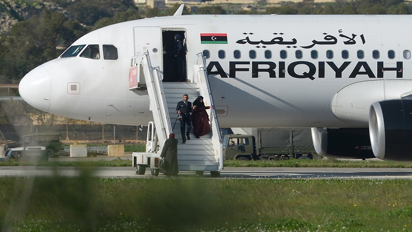 طائرة تابعة لشركة الخطوط الجوية الإفريقية الليبية