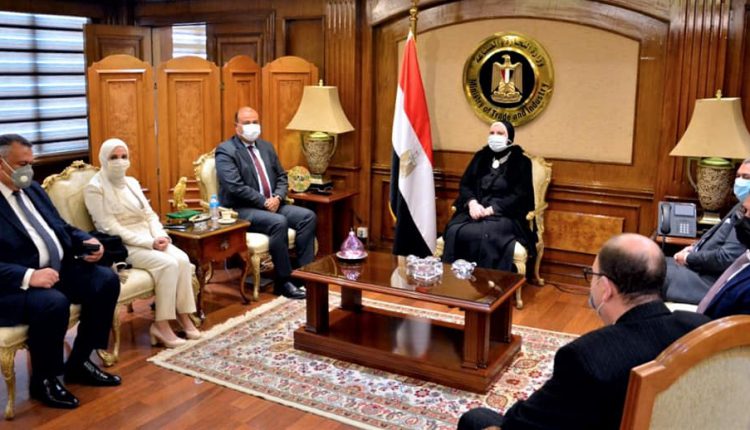 وزيرة الصناعة تبحث مع وفد غرفة التجارة العربية الامريكية سبل زيادة الصادرات المصرية