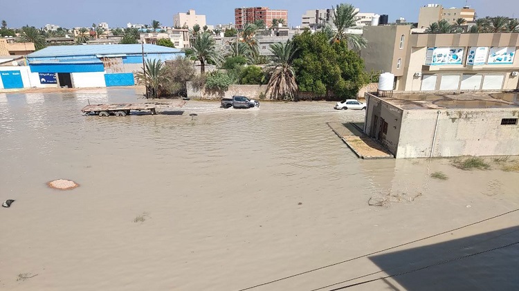 جانب من الفيضانات في ليبيا
