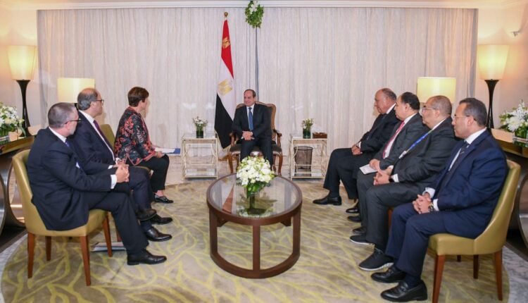 السيسي لمدير صندوق النقد: مصر عازمة على مواصلة الإصلاحات الهيكلية للسياسات المالية والنقدية