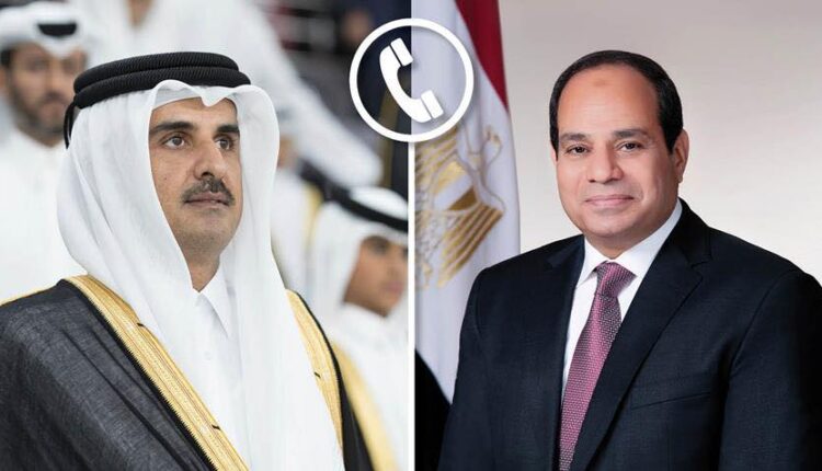 الرئيس السيسي يؤكد للأمير تميم إدانة مصر لأي انتهاك يمس سيادة قطر