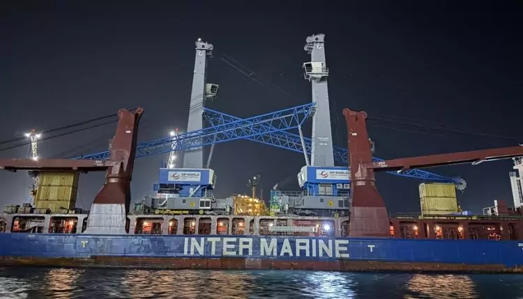 "دي بي ورلد مصر" تستقبل رافعتين بميناء السخنة بقدرة 125 طنا