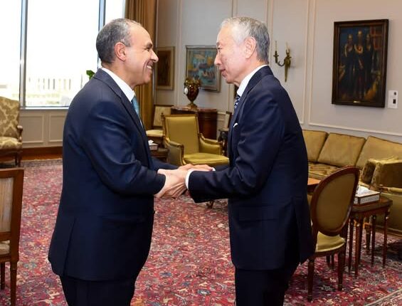 وزير الخارجية يلتقي المبعوث الياباني لملف إعادة بناء ومساعدات غزة