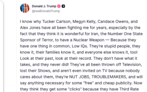 منشور ترامب عبر منصة «تروث سوشال»